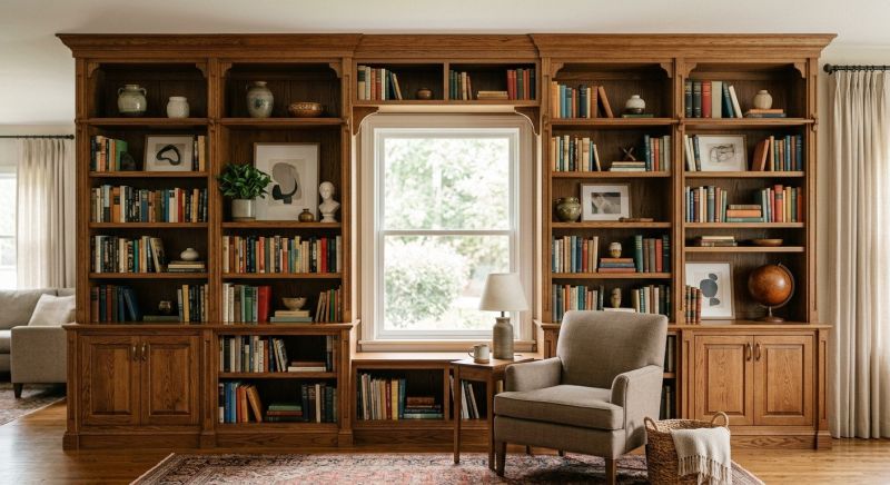 Custom Bookcase Installation in Durham, NC